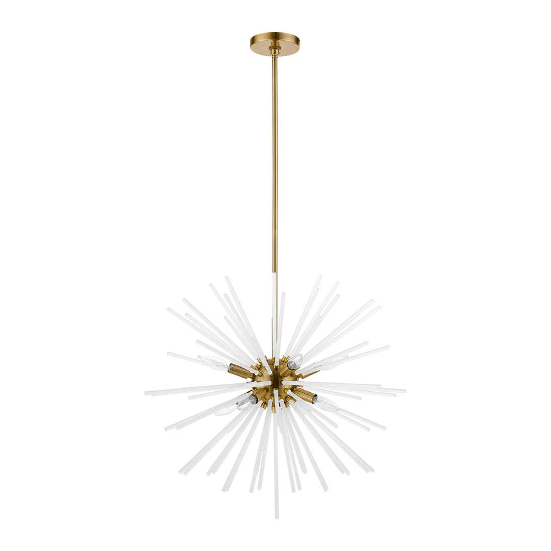 8 Light Antique Brass Pendant Chandelier