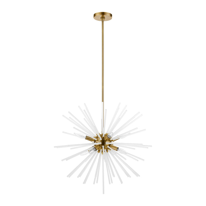8 Light Antique Brass Pendant Chandelier
