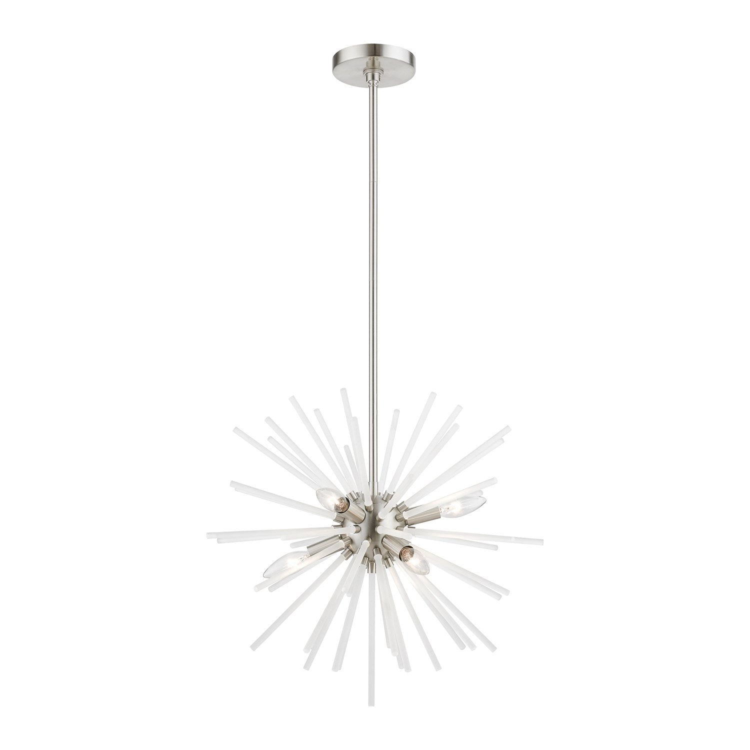 6 Light Brushed Nickel Pendant Chandelier by Livex Lighting