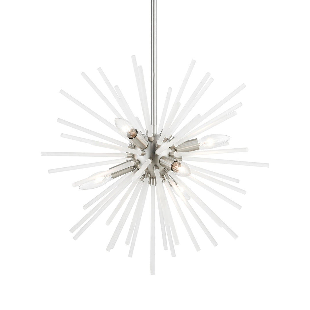 6 Light Brushed Nickel Pendant Chandelier