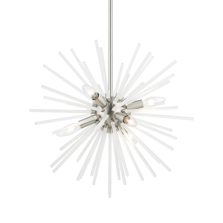 6 Light Brushed Nickel Pendant Chandelier