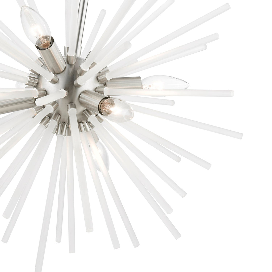 6 Light Brushed Nickel Pendant Chandelier