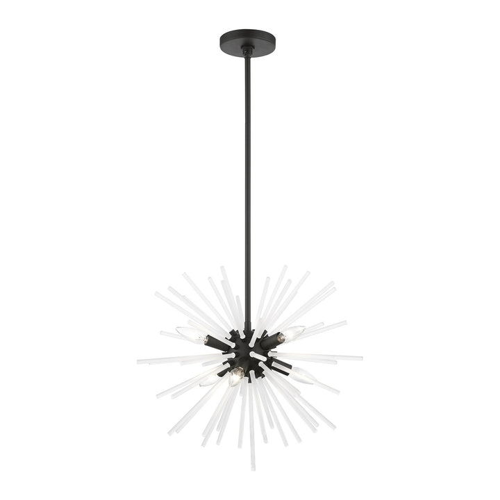 6 Light Black Pendant Chandelier by Livex Lighting