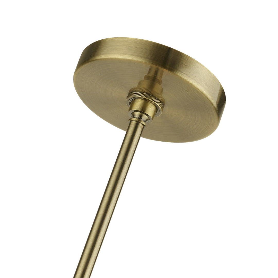 6 Light Antique Brass Pendant Chandelier
