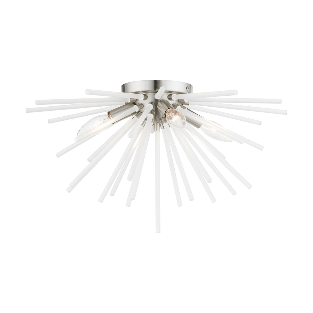 4 Light Brushed Nickel Flush Mount by Livex Lighting