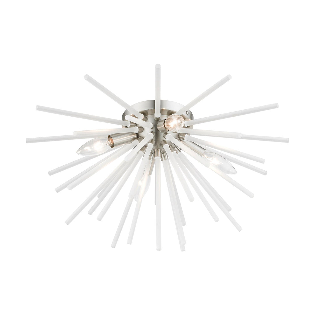 4 Light Brushed Nickel Flush Mount