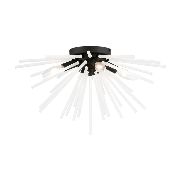 4 Light Black Flush Mount by Livex Lighting