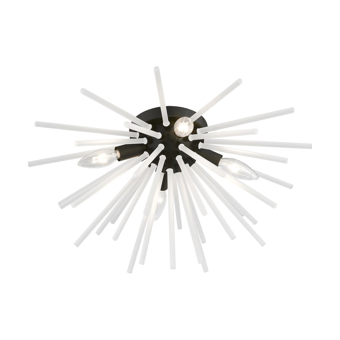 4 Light Black Flush Mount
