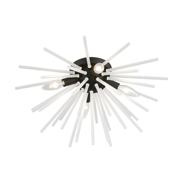 4 Light Black Flush Mount