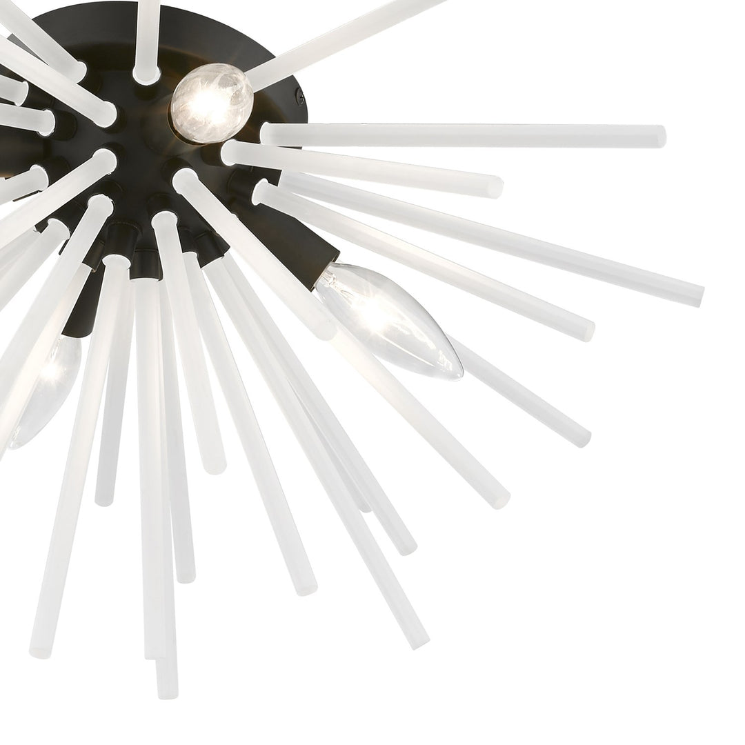 4 Light Black Flush Mount