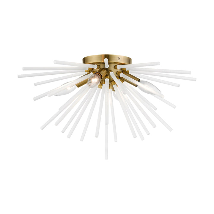 4 Light Antique Brass Flush Mount by Livex Lighting