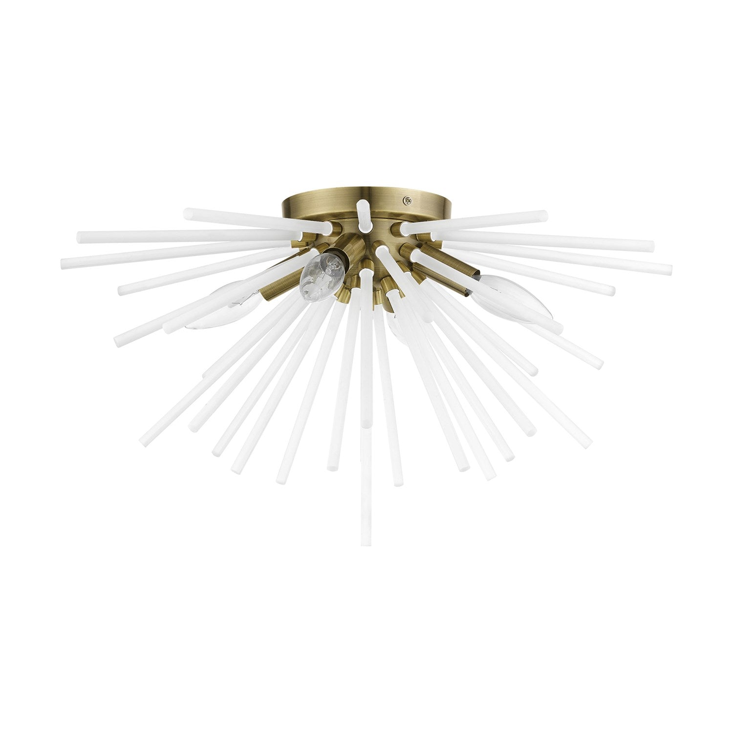 4 Light Antique Brass Flush Mount
