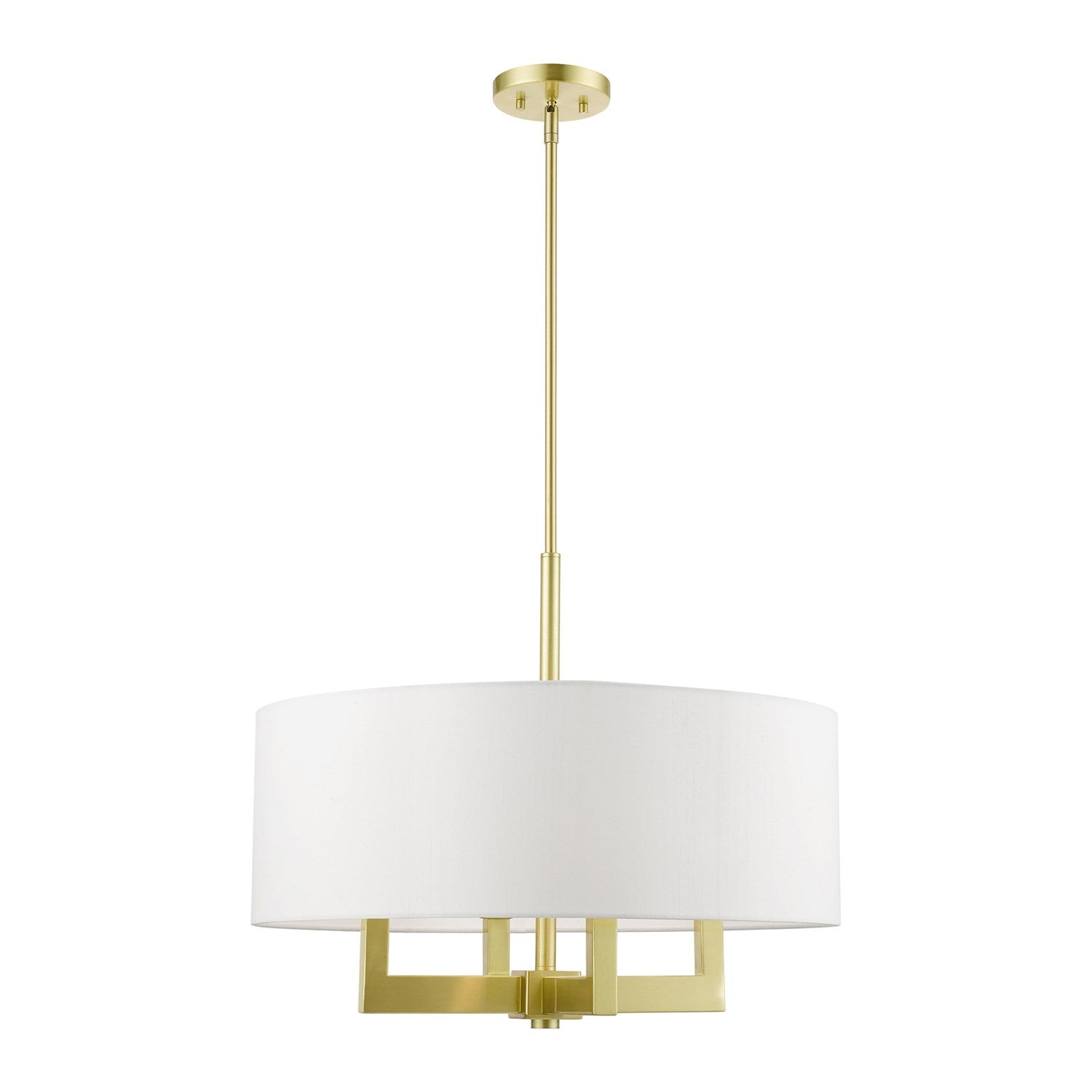 4 Light Satin Brass Pendant Chandelier by Livex Lighting