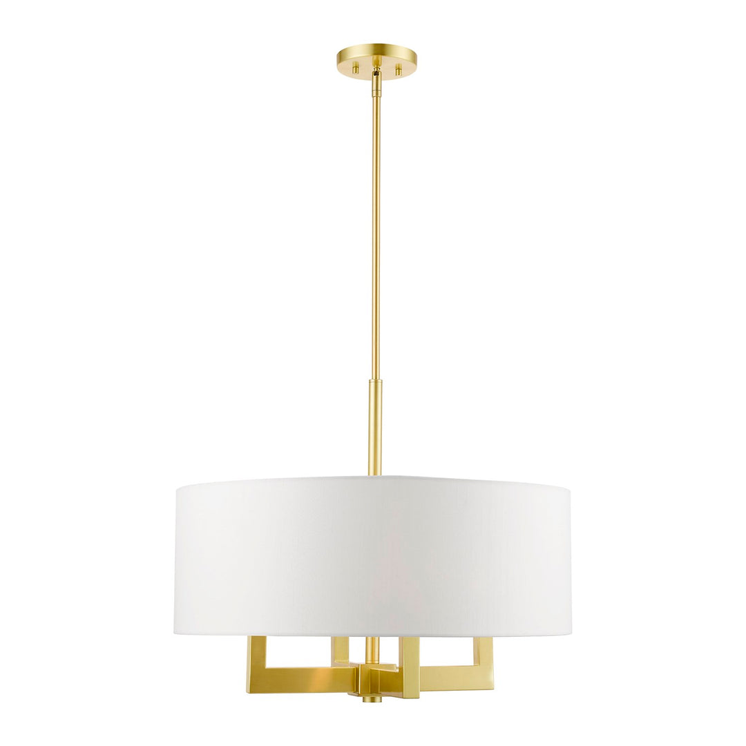 4 Light Satin Brass Pendant Chandelier