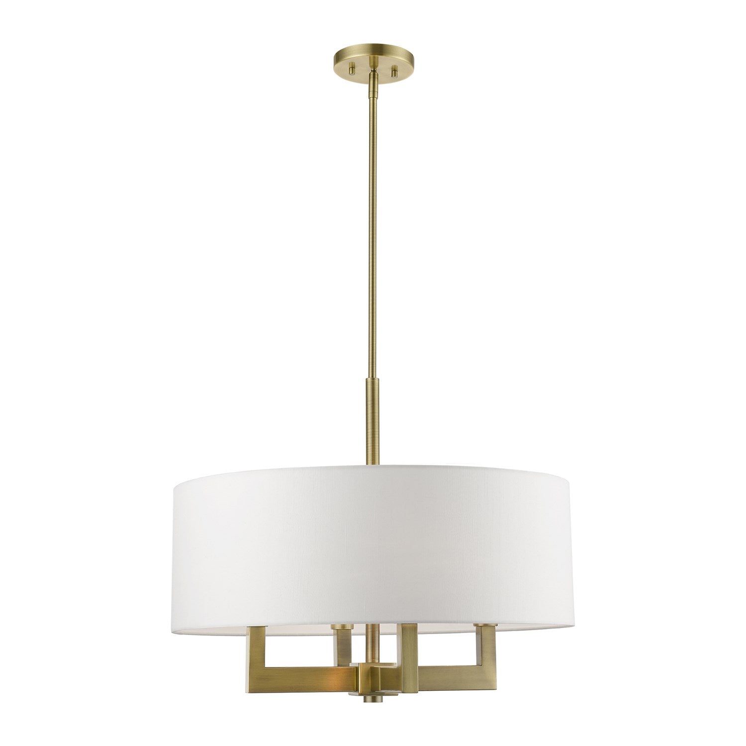 4 Light Antique Brass Pendant Chandelier by Livex Lighting