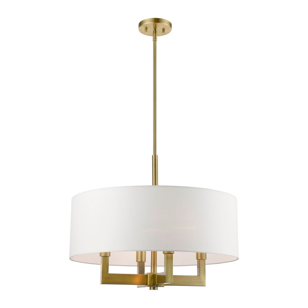 4 Light Antique Brass Pendant Chandelier