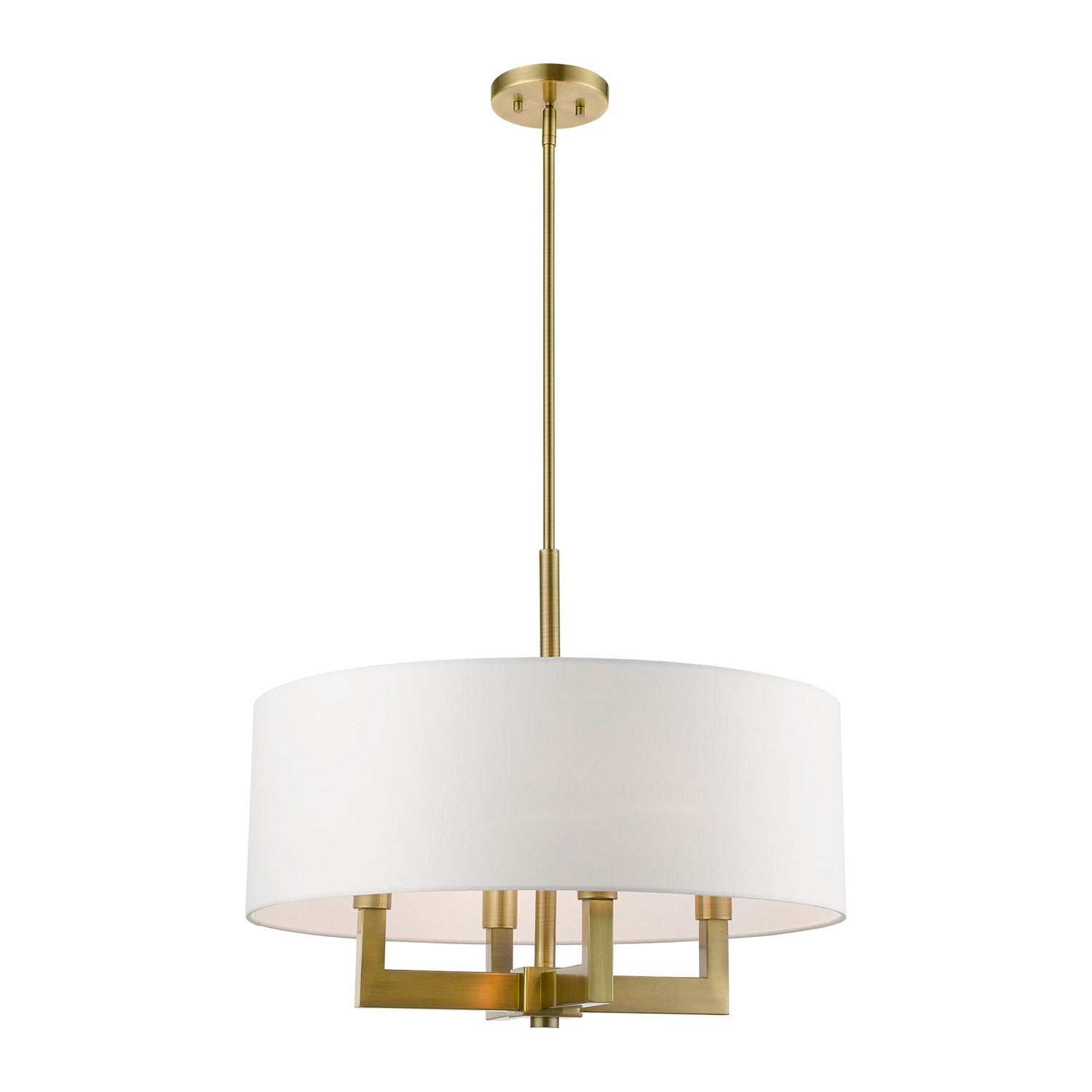 4 Light Antique Brass Pendant Chandelier