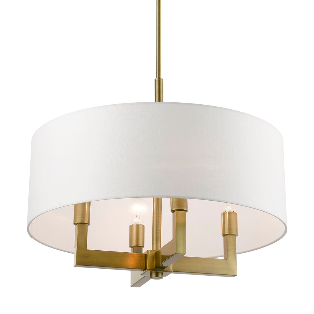 4 Light Antique Brass Pendant Chandelier