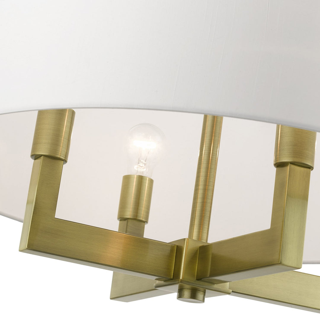 4 Light Antique Brass Pendant Chandelier