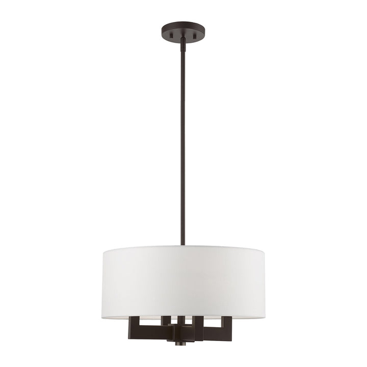 4 Light Bronze With Antique Brass Accents Pendant Chandelier by Livex Lighting