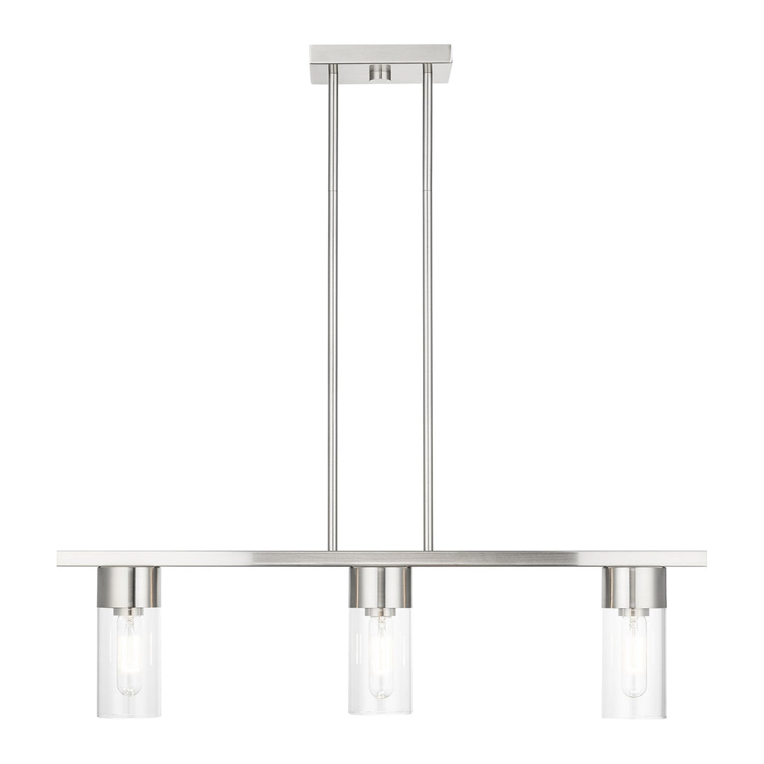 3 Light Brushed Nickel Linear Chandelier by Livex Lighting