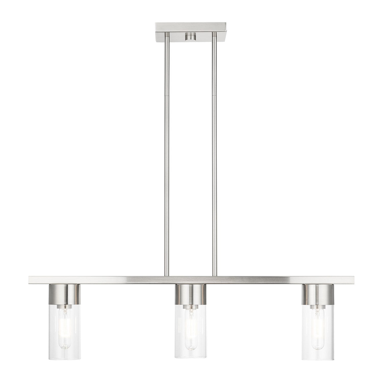 3 Light Brushed Nickel Linear Chandelier by Livex Lighting