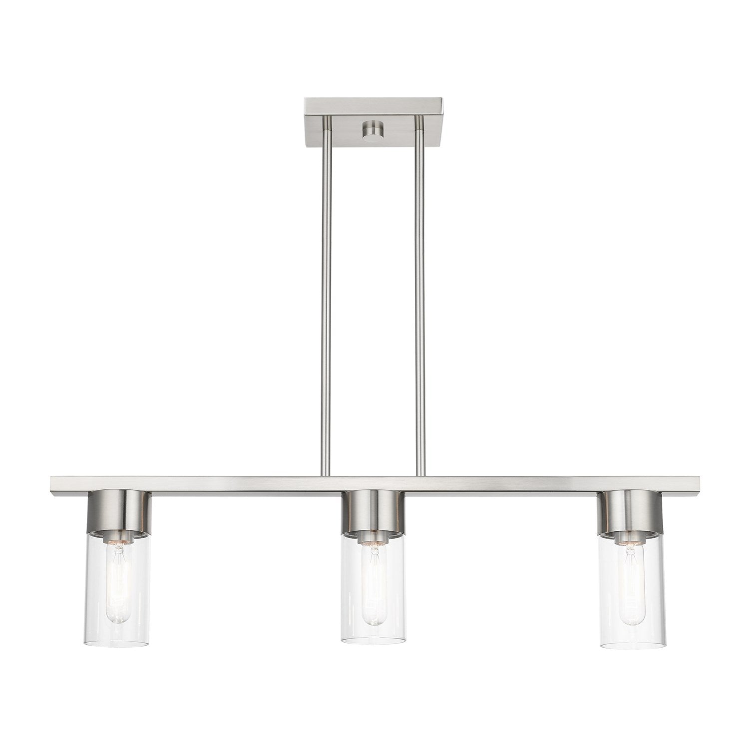 3 Light Brushed Nickel Linear Chandelier