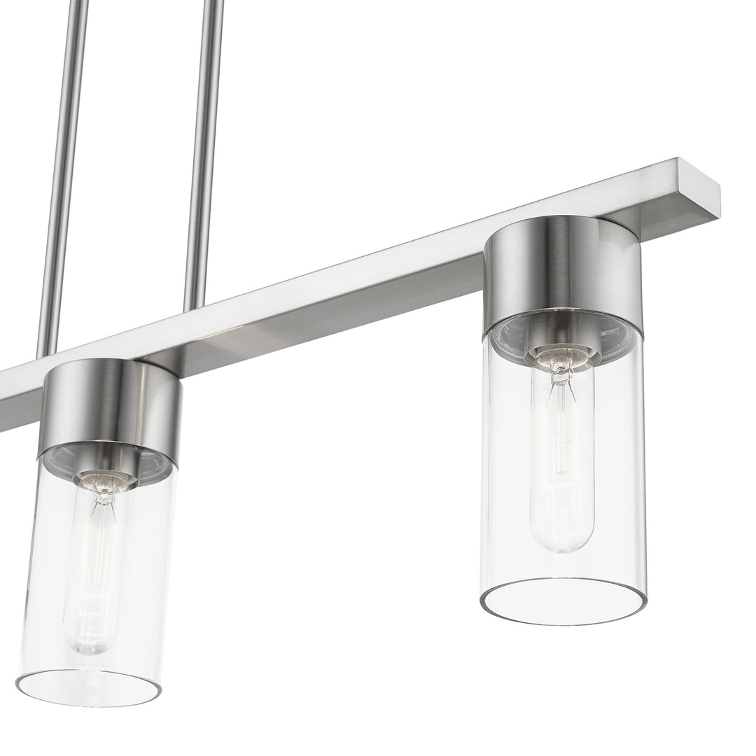 3 Light Brushed Nickel Linear Chandelier