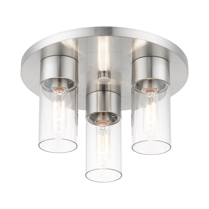3 Light Brushed Nickel Flush Mount