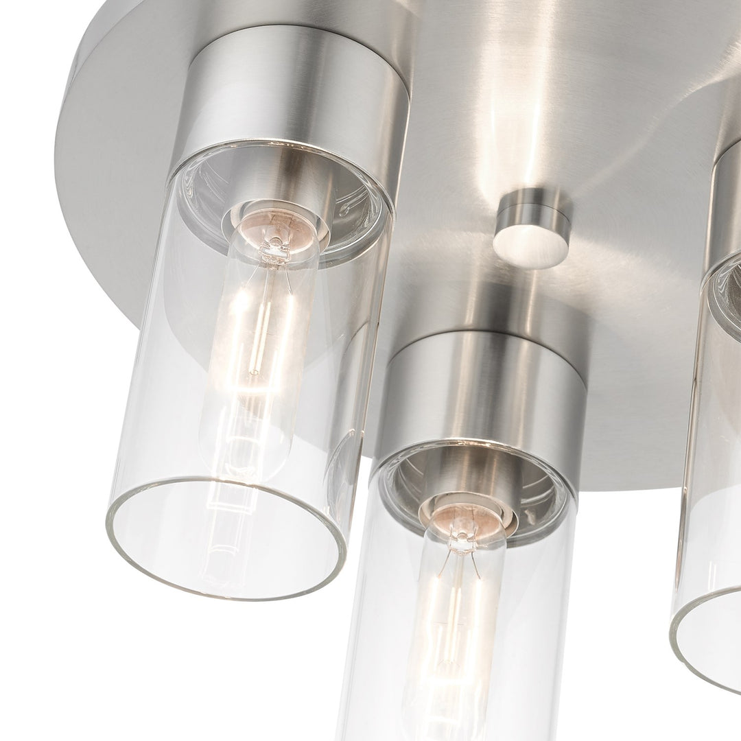 3 Light Brushed Nickel Flush Mount