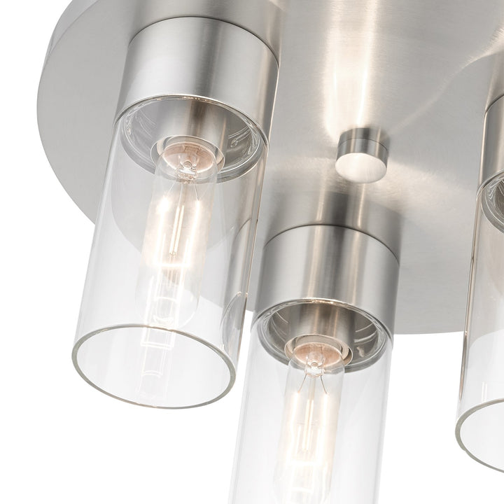 3 Light Brushed Nickel Flush Mount