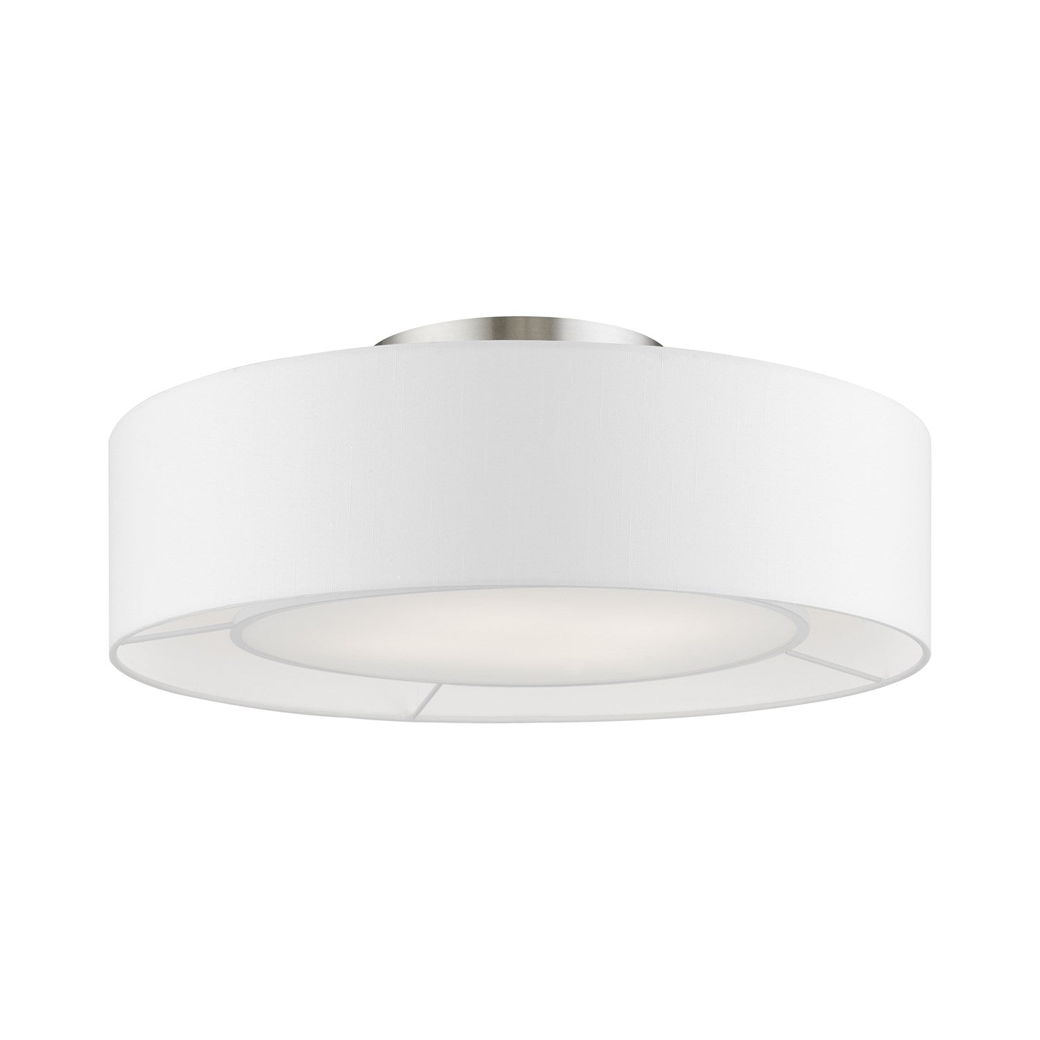 4 Light Brushed Nickel With Shiny White Accents Semi-Flush by Livex Lighting