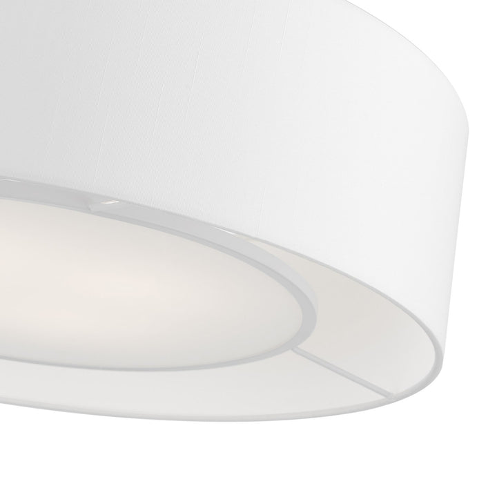 4 Light Brushed Nickel With Shiny White Accents Semi-Flush