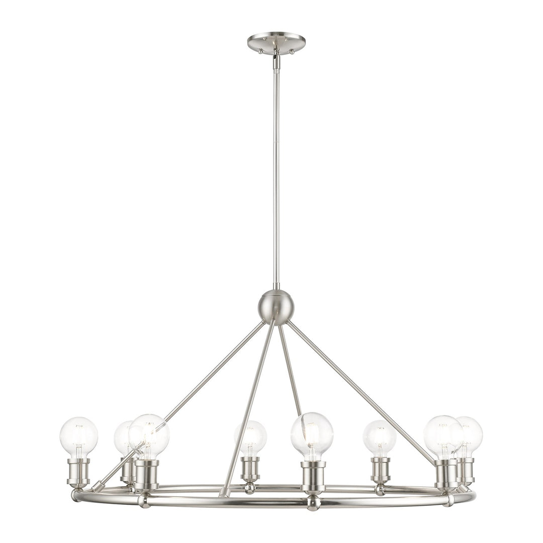 8 Light Brushed Nickel Chandelier by Livex Lighting