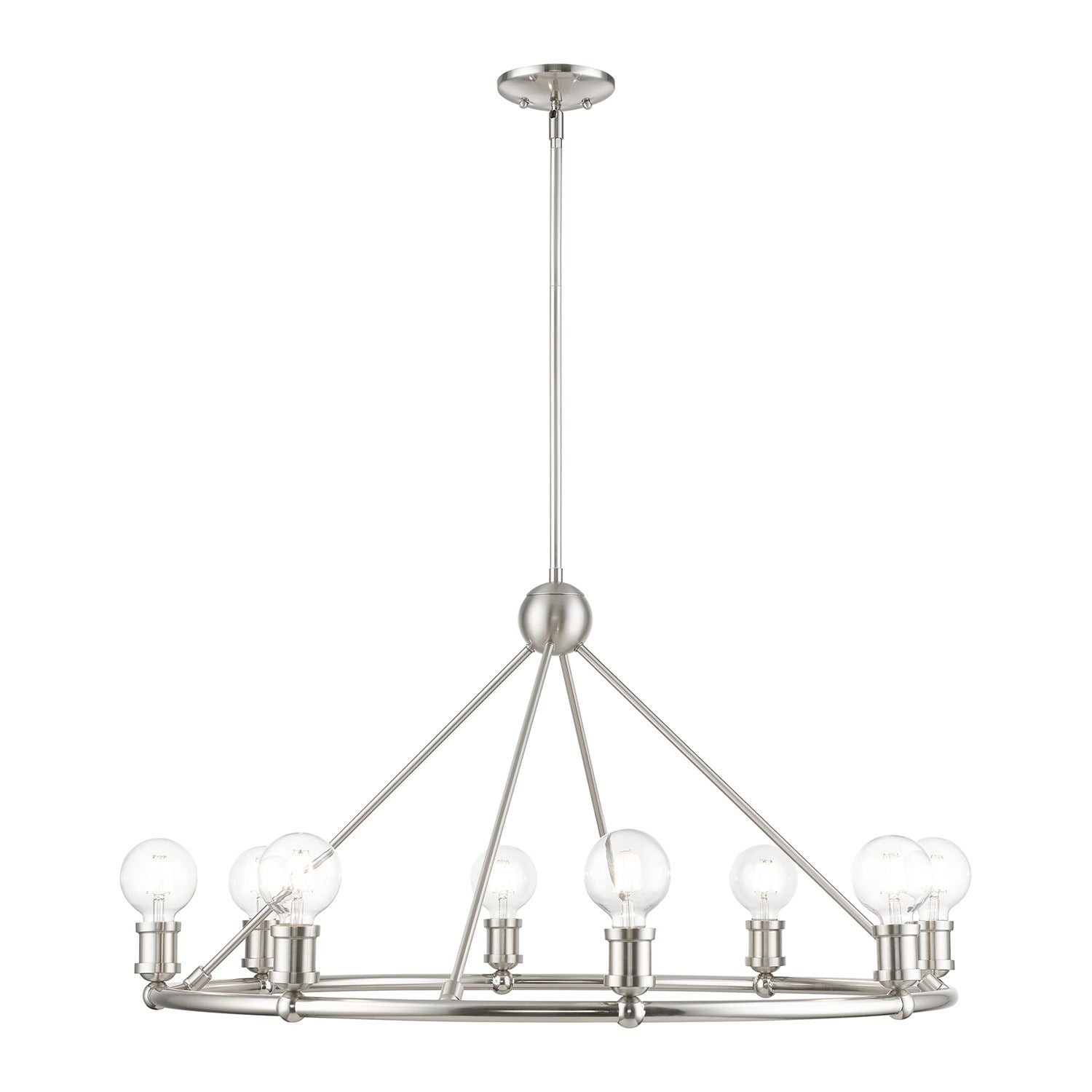 8 Light Brushed Nickel Chandelier by Livex Lighting