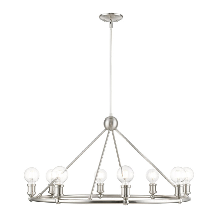 8 Light Brushed Nickel Chandelier by Livex Lighting