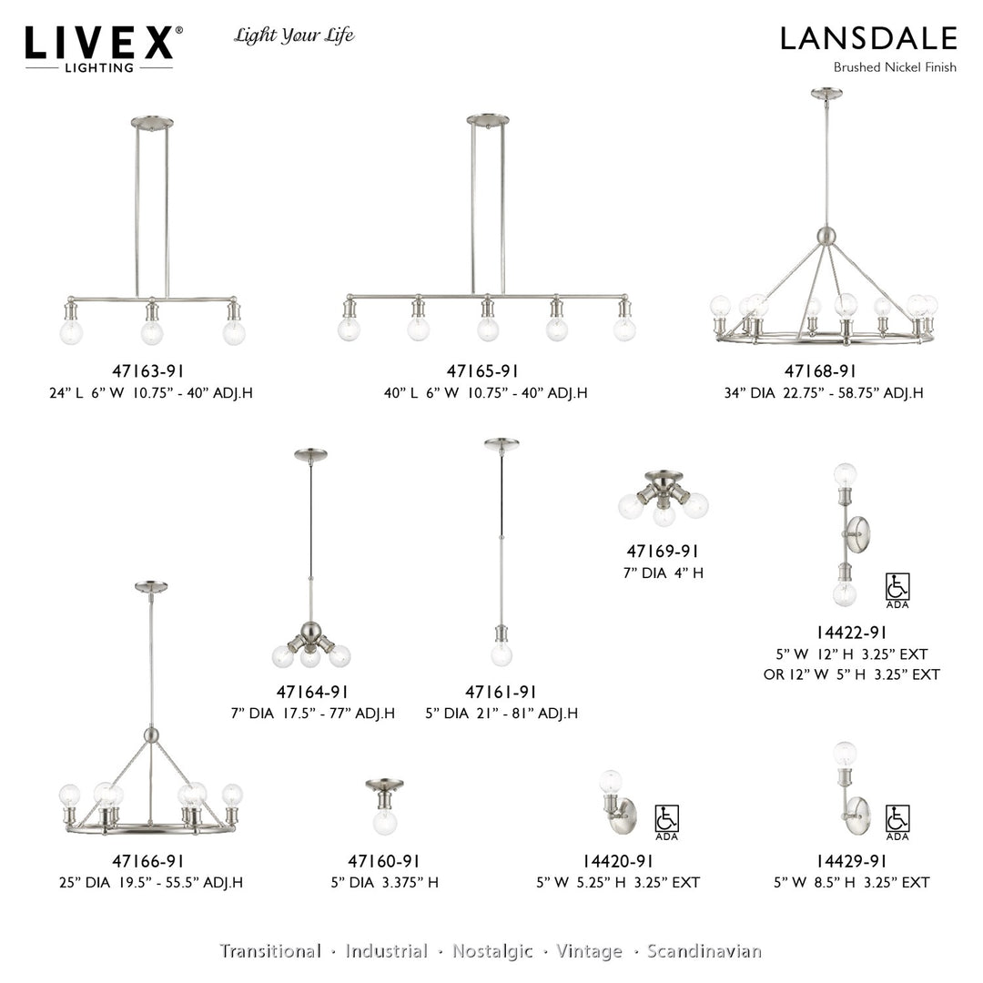 8 Light Brushed Nickel Chandelier