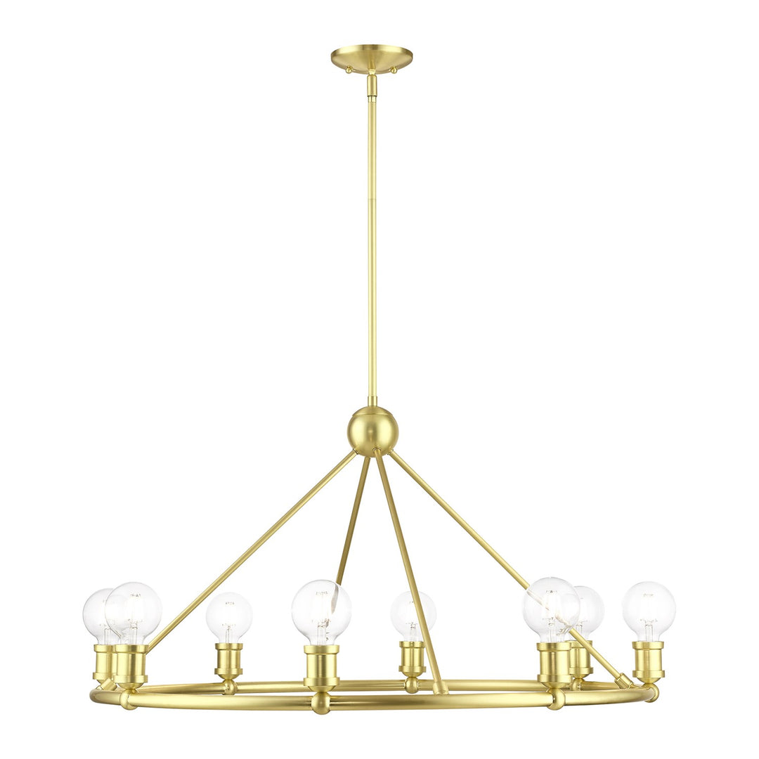 8 Light Satin Brass Chandelier by Livex Lighting