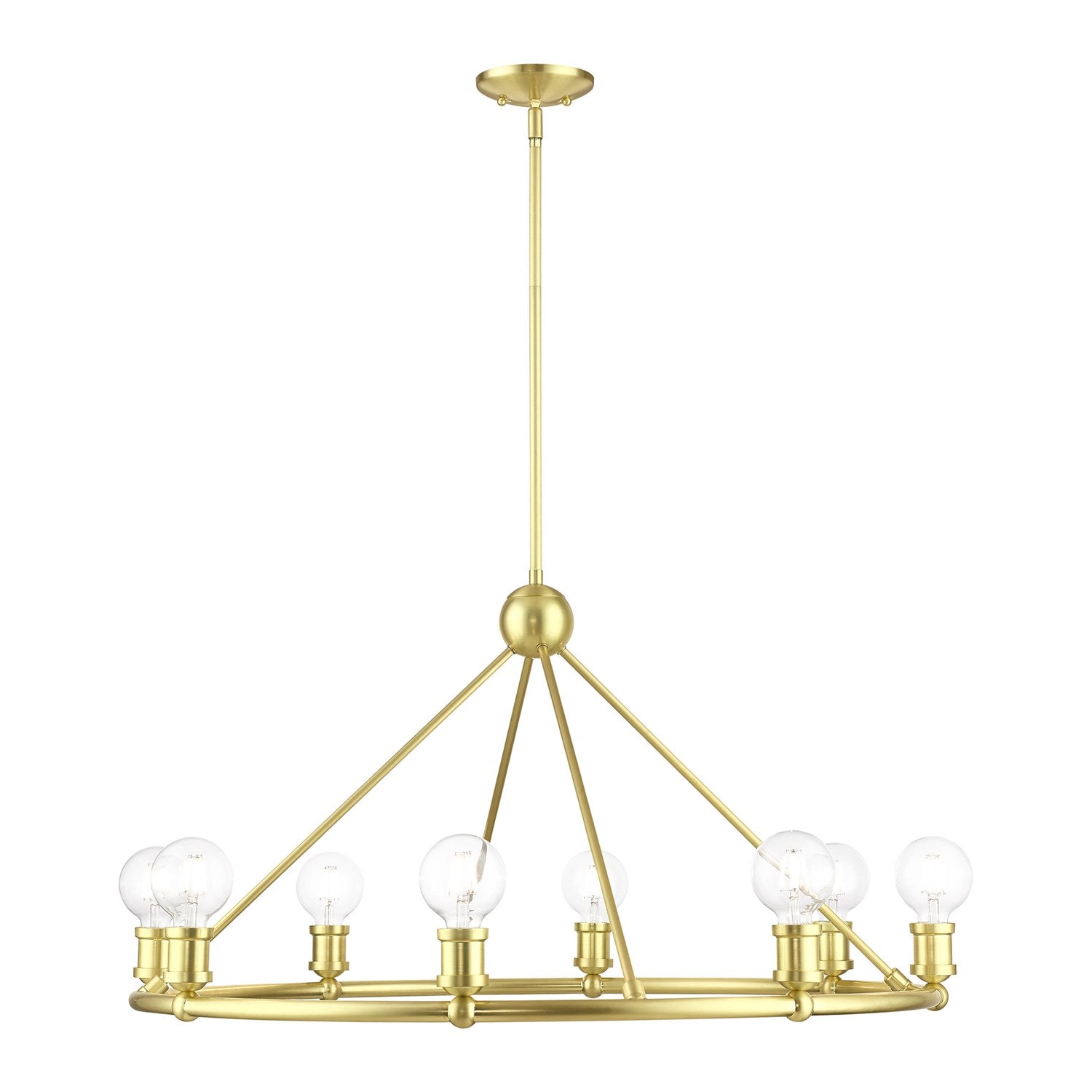 8 Light Satin Brass Chandelier by Livex Lighting