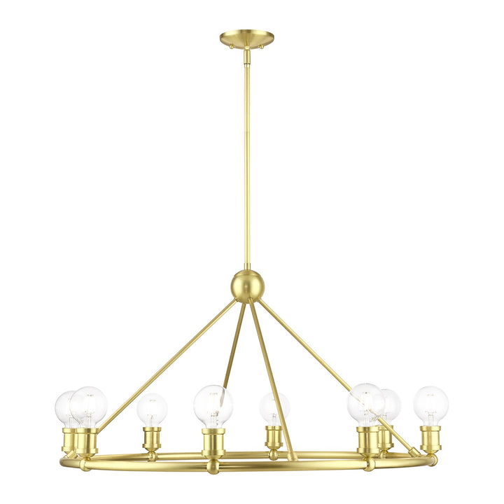 8 Light Satin Brass Chandelier by Livex Lighting