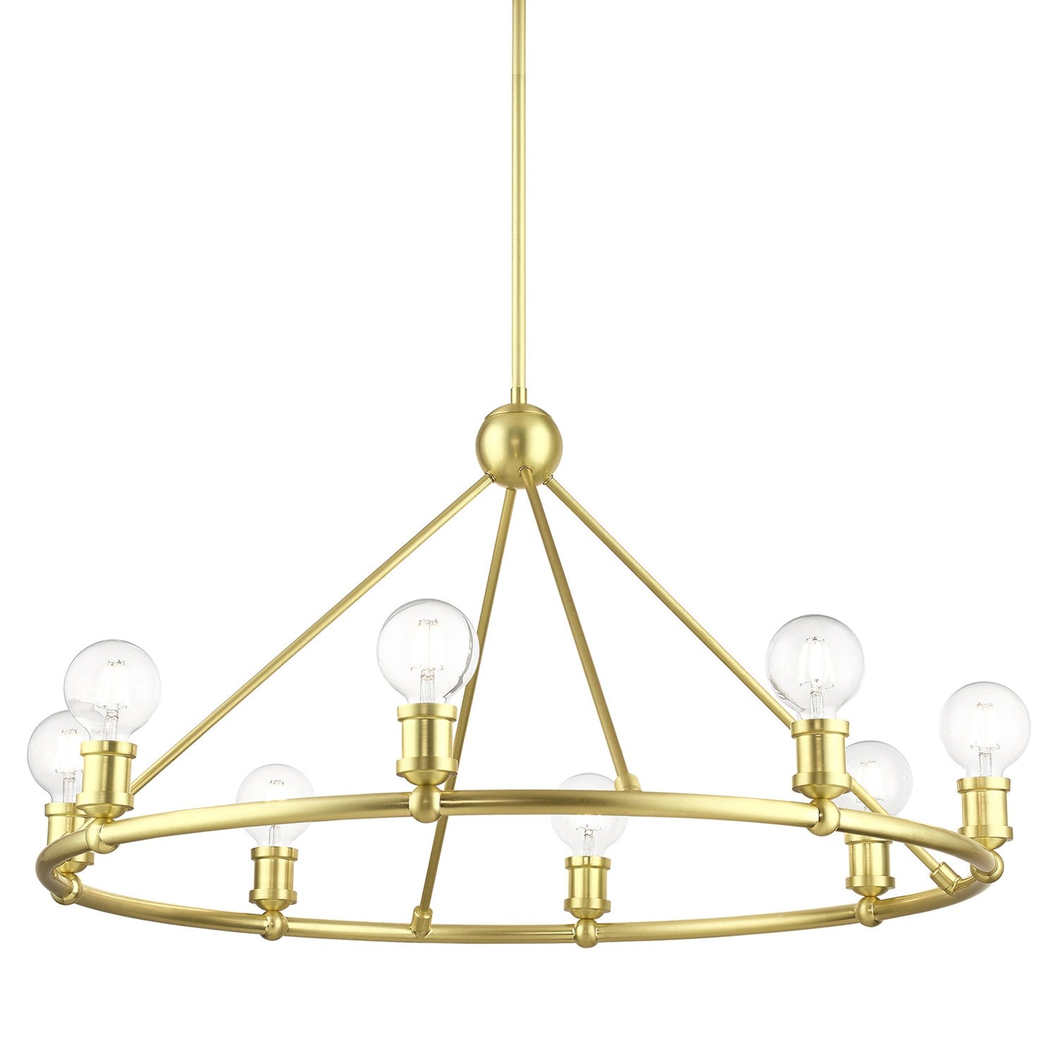 8 Light Satin Brass Chandelier