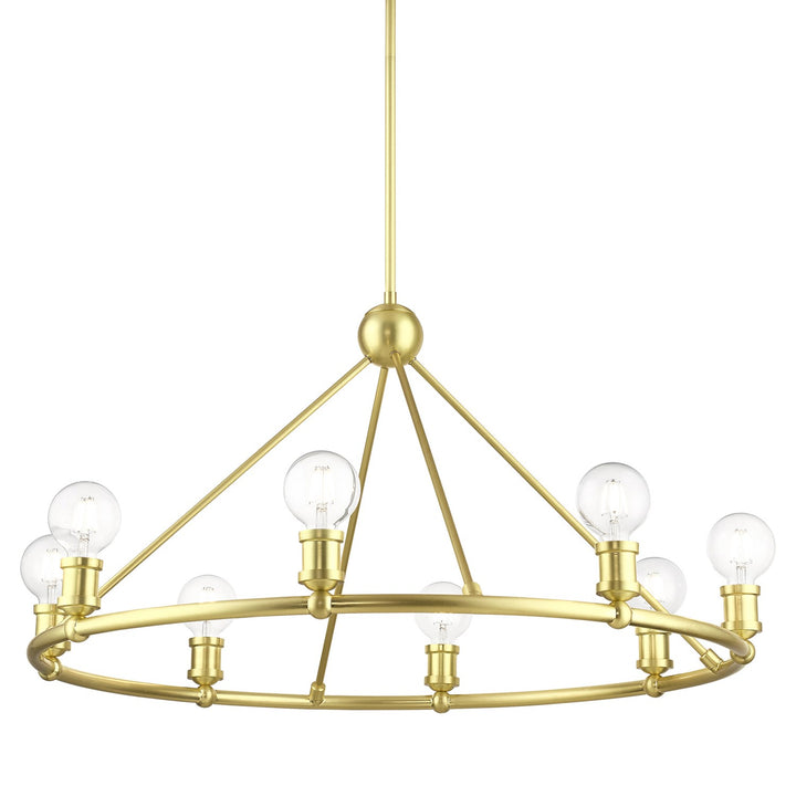 8 Light Satin Brass Chandelier