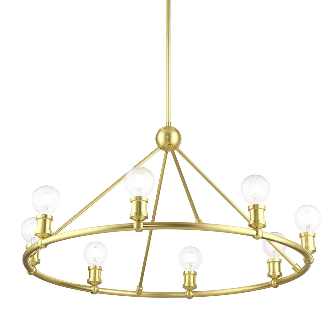 8 Light Satin Brass Chandelier