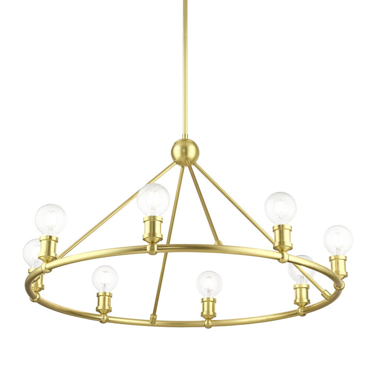 8 Light Satin Brass Chandelier