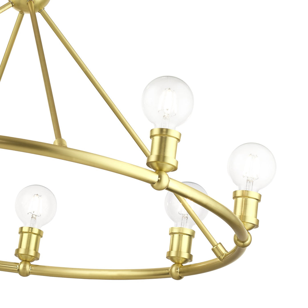 8 Light Satin Brass Chandelier