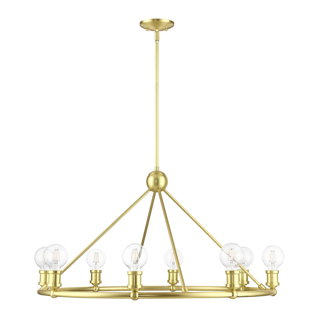 8 Light Satin Brass Chandelier