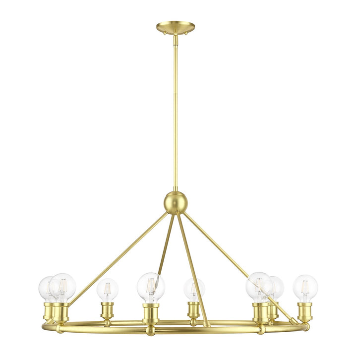 8 Light Satin Brass Chandelier