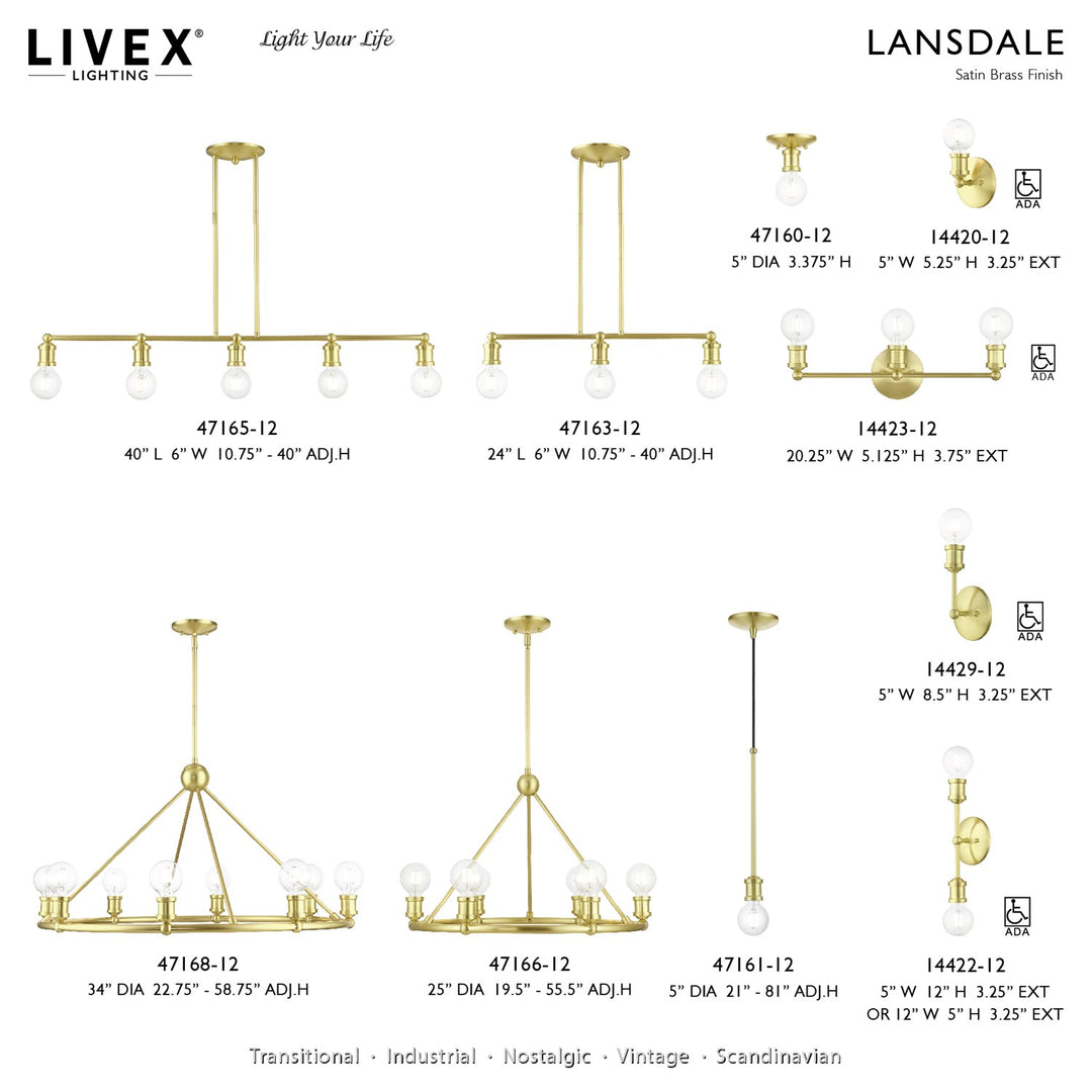 8 Light Satin Brass Chandelier