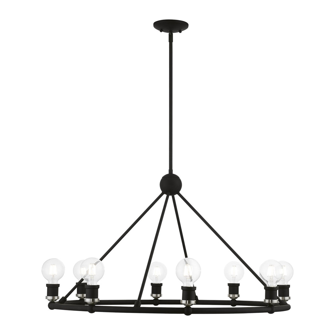 8 Light Black With Brushed Nickel Accents Chandelier by Livex Lighting