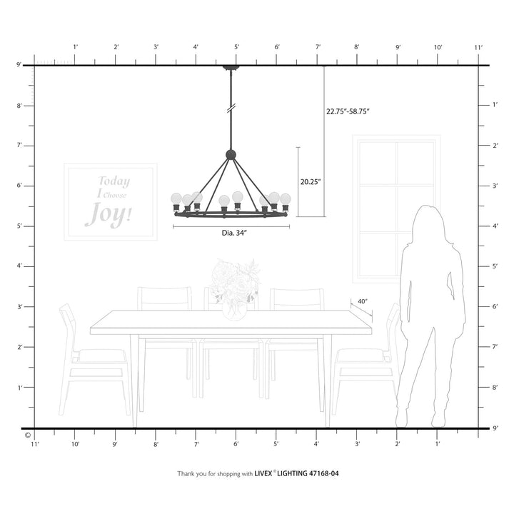 8 Light Black With Brushed Nickel Accents Chandelier